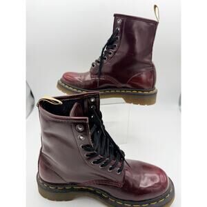 Dr. Martens Vegan 1460 Boots Women Sz 6 Burgundy Red Boots Grunge Alt Punk Boots